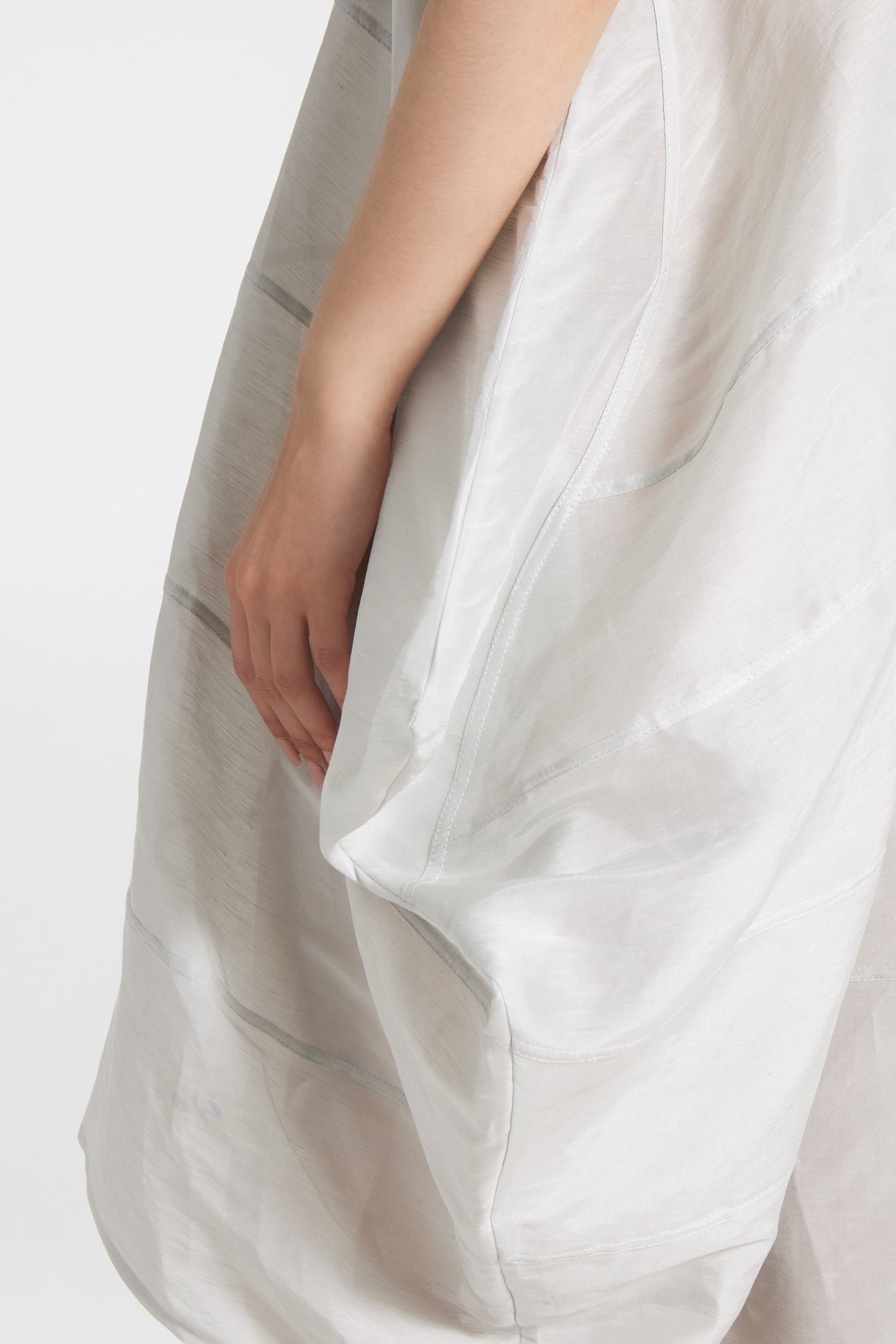 Wide silk and linen dress