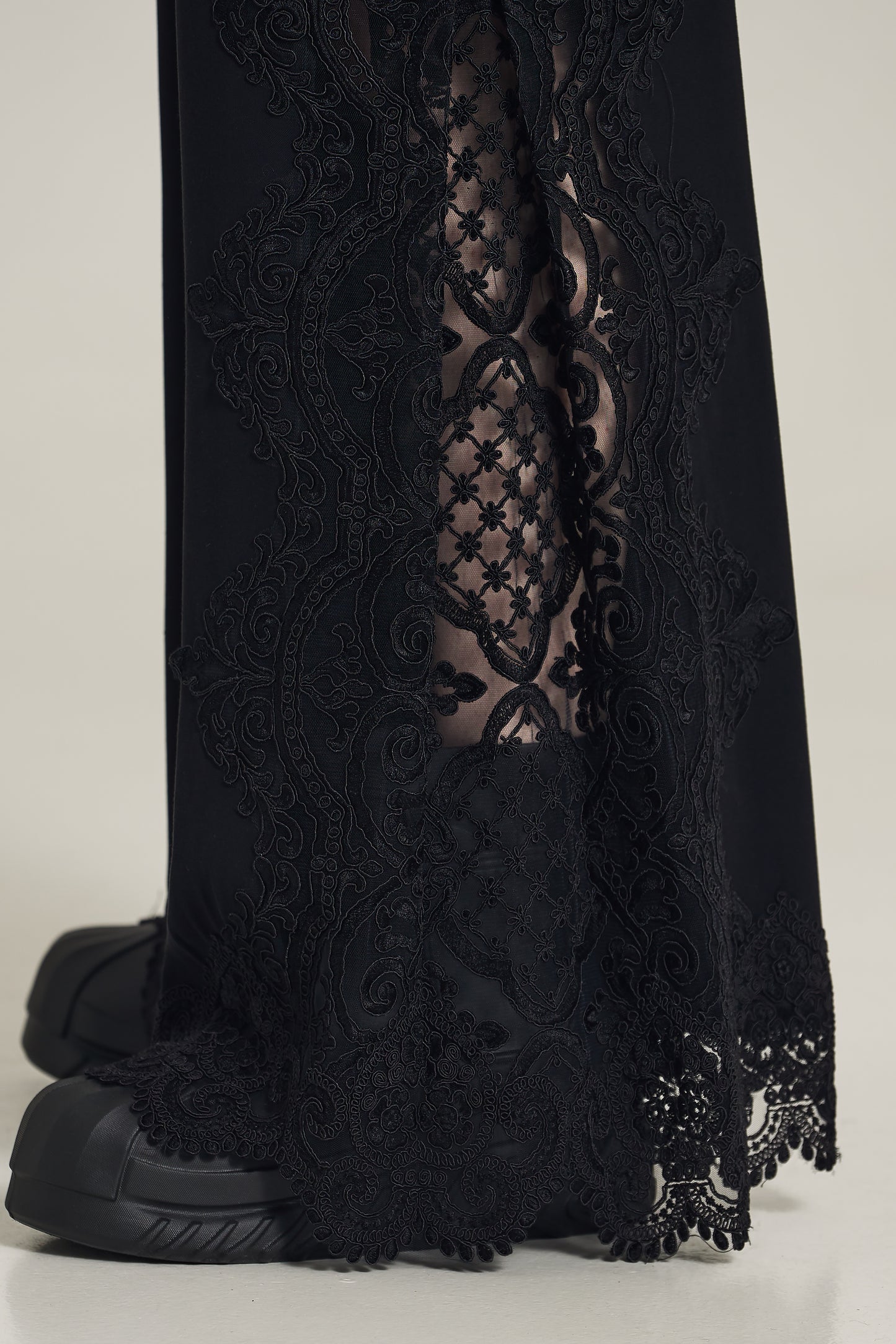 Wide Leg Trousers With Lace