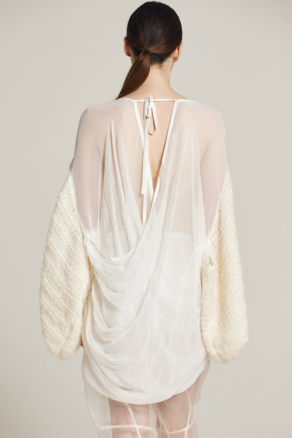 Knitwear Sweater With Silk Back