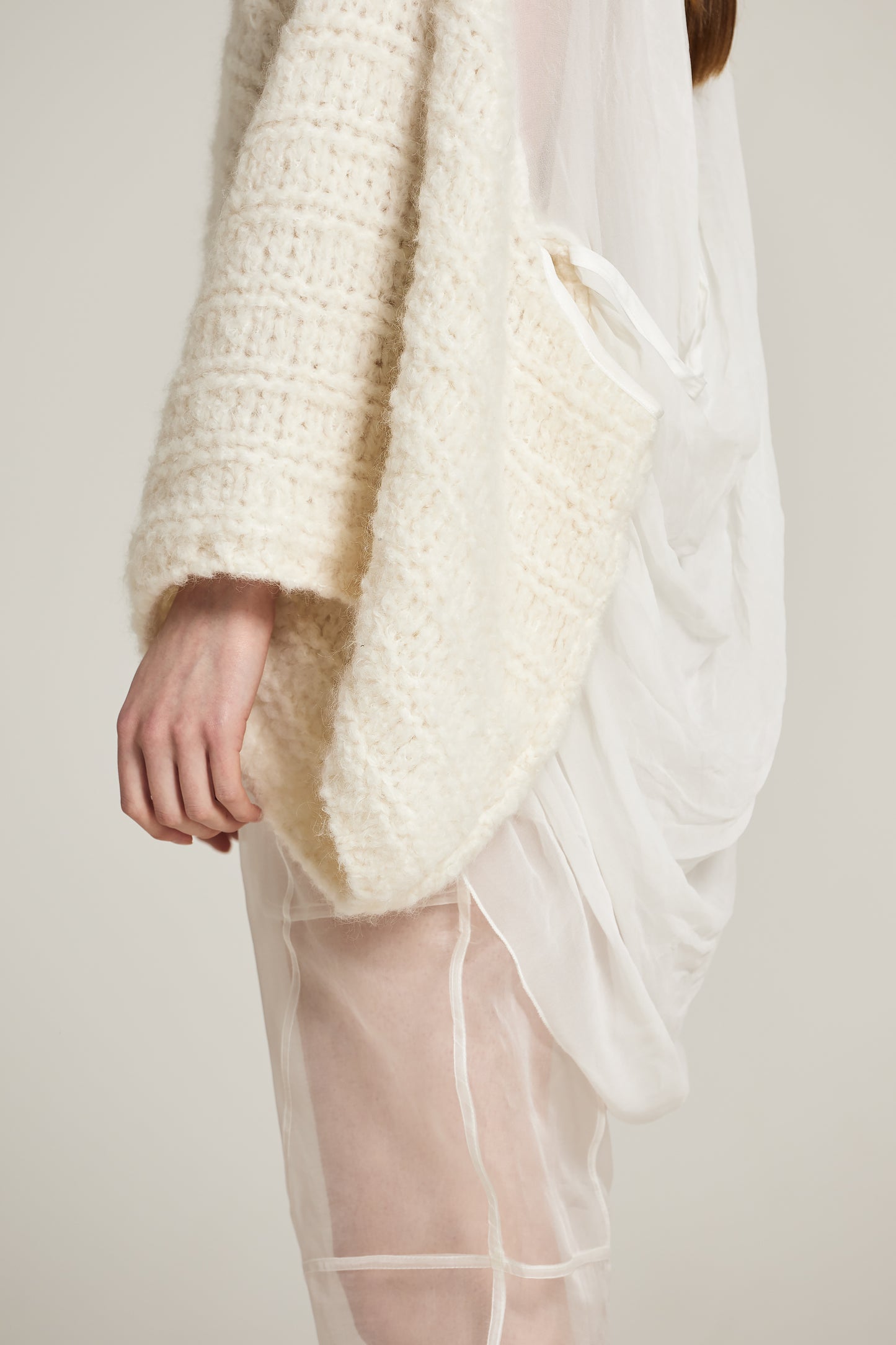 Knitwear Sweater With Silk Back