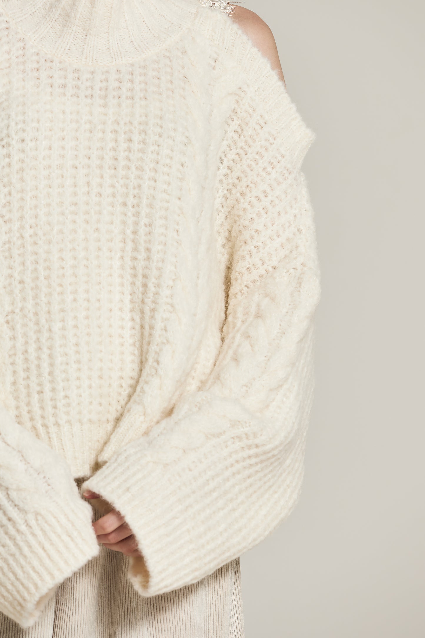 Knitwear Sweater With Open Shoulders