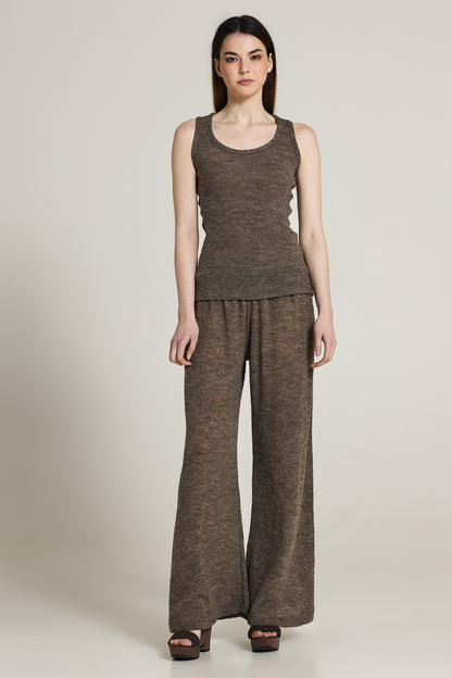 Wide Leg Pants With Elastic Waistband