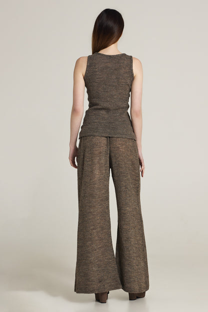 Wide Leg Pants With Elastic Waistband