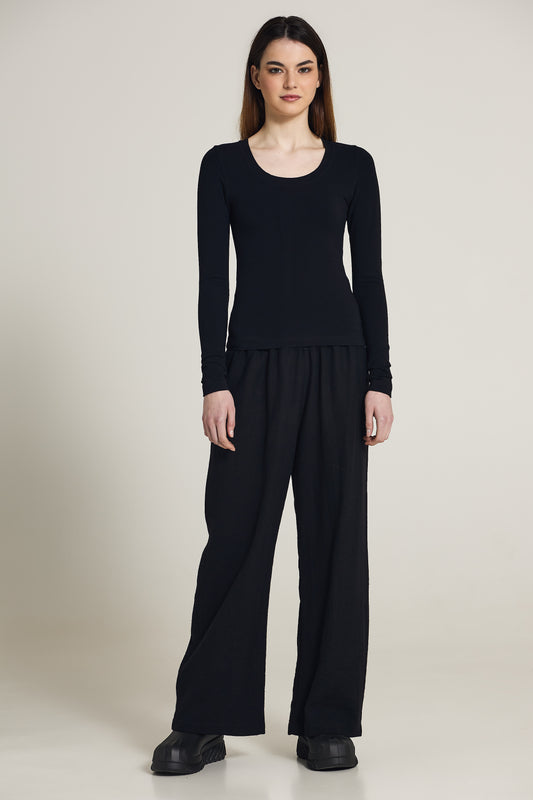 Wide Leg Wool Trousers