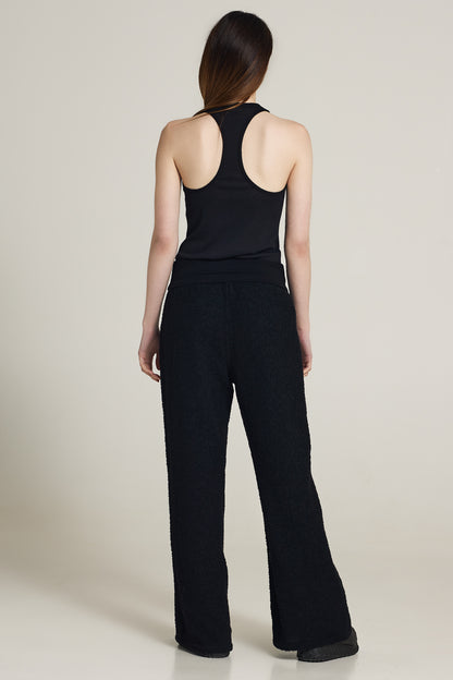 Wide Leg Trousers With Elastic Wistband