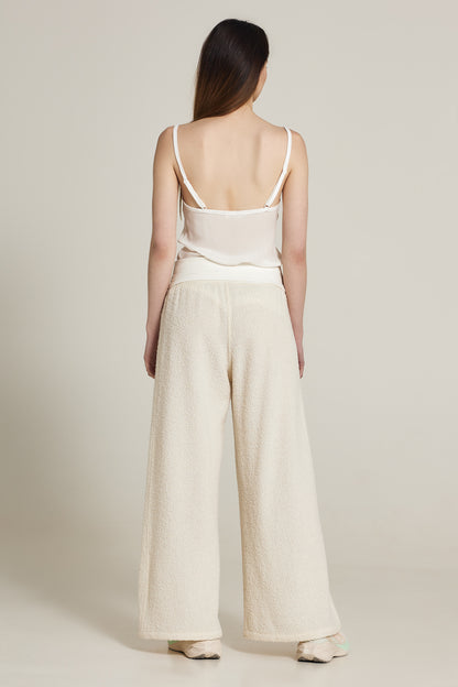 Wide Leg Trousers With Elastic Wistband