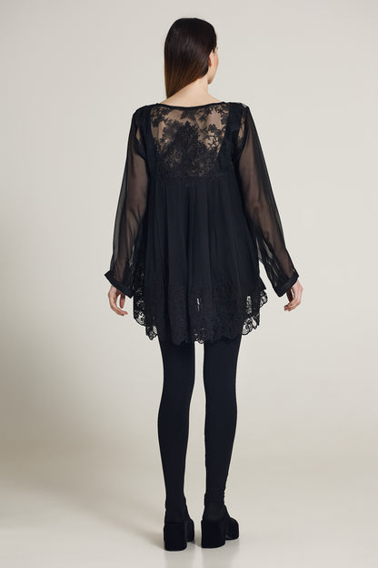 Silk Top With Lace