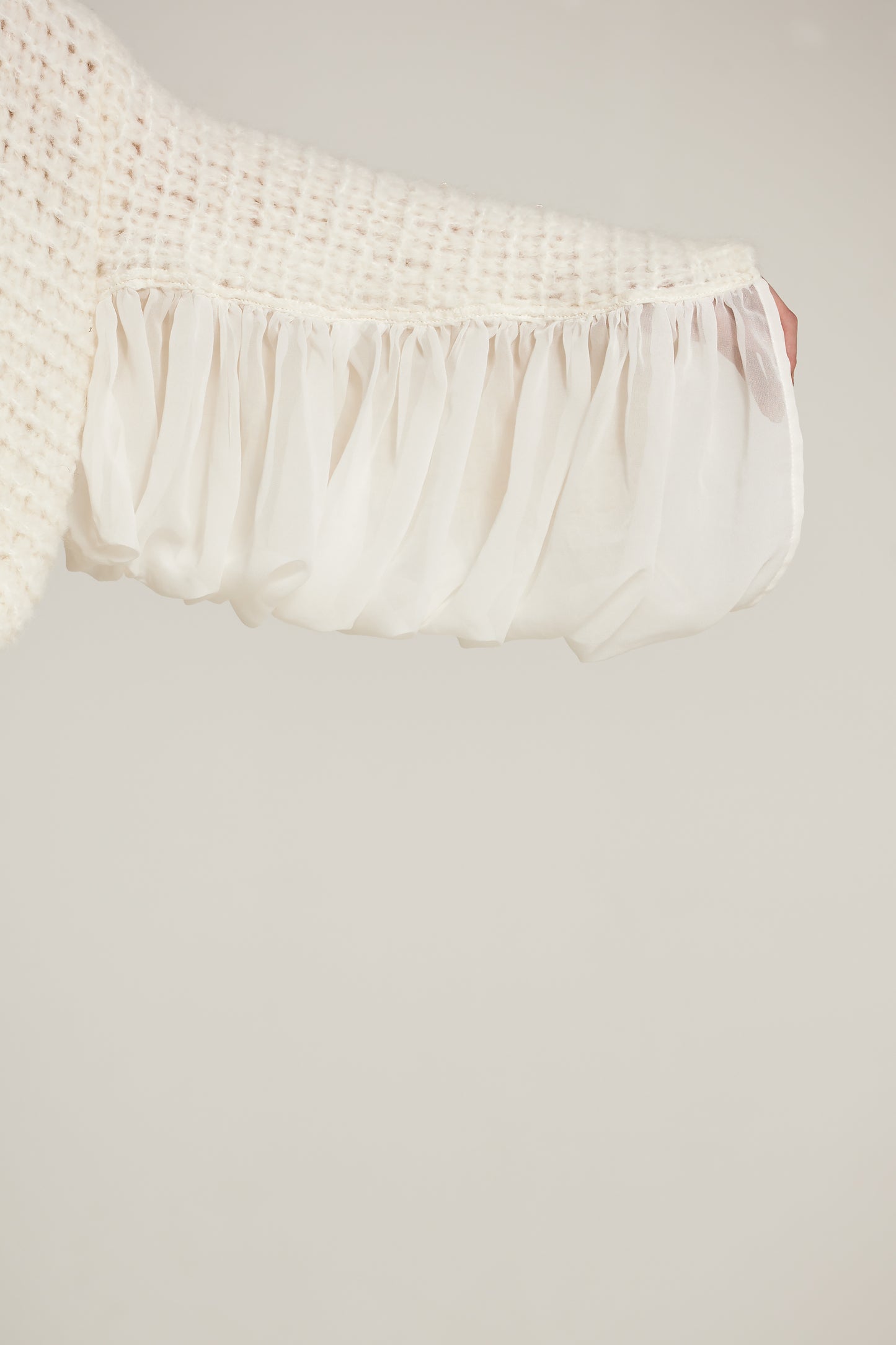 Knitwear Sweater With Silk Sleeve