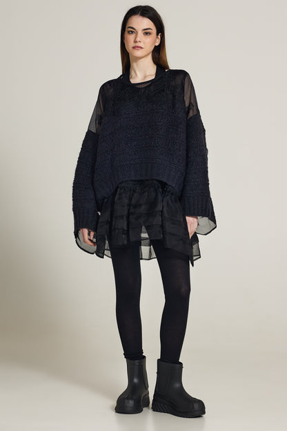 Knitwear Sweater With Silk And Lace