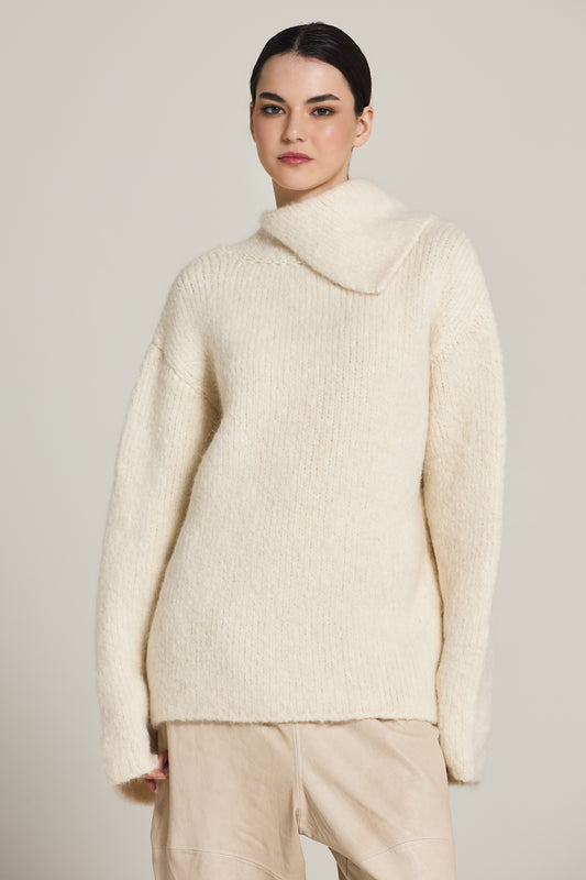 Knitwear Sweater With Asymmetric Neckline