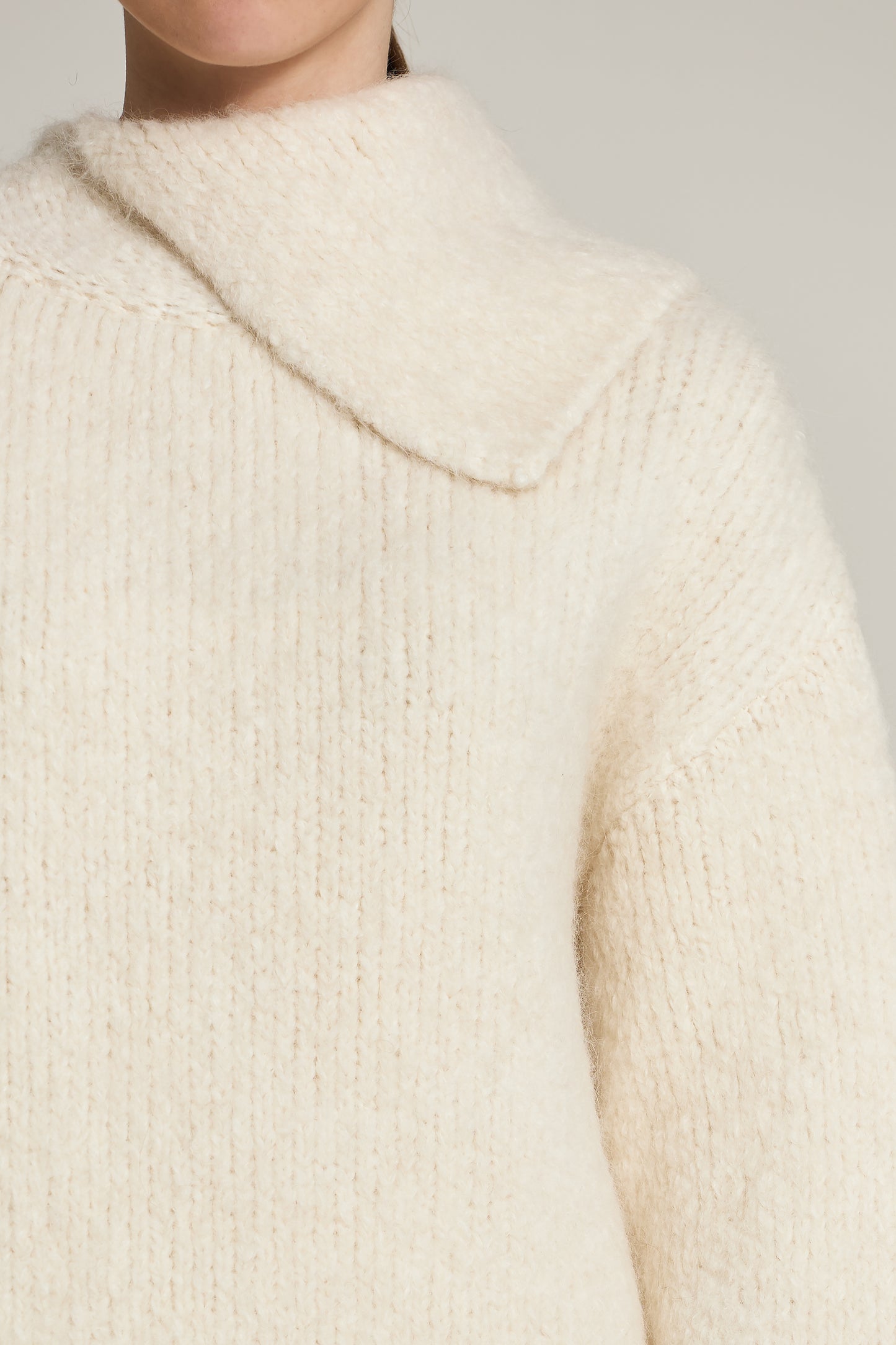 Knitwear Sweater With Asymmetric Neckline