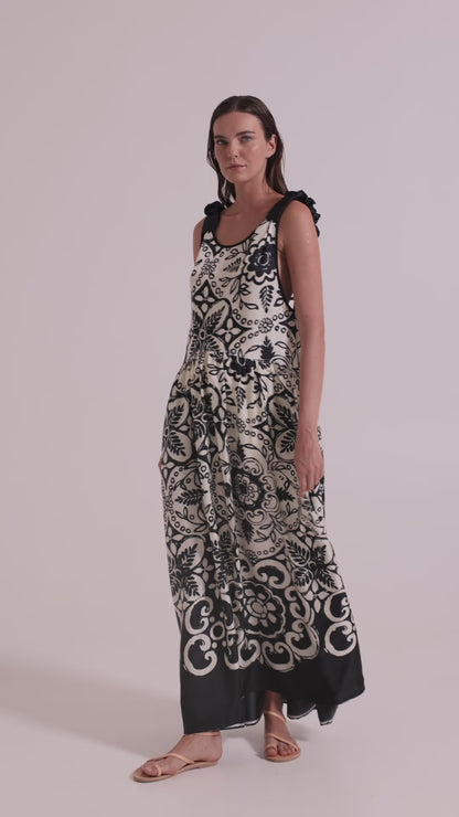 Silk Sleeveless Dress With Open Back