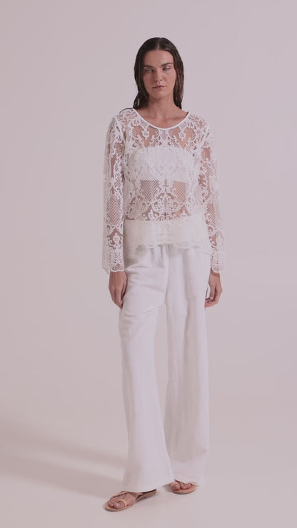Lace Top With Long Sleeves