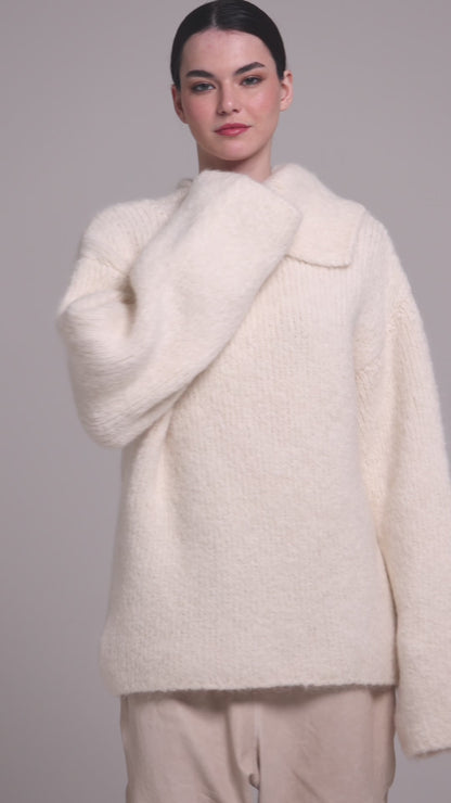 Knitwear Sweater With Asymmetric Neckline