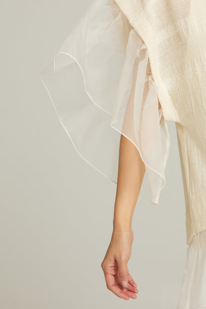 Organza sleeve short top