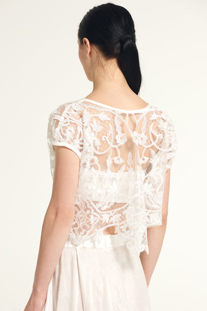 Lace short sleeve top