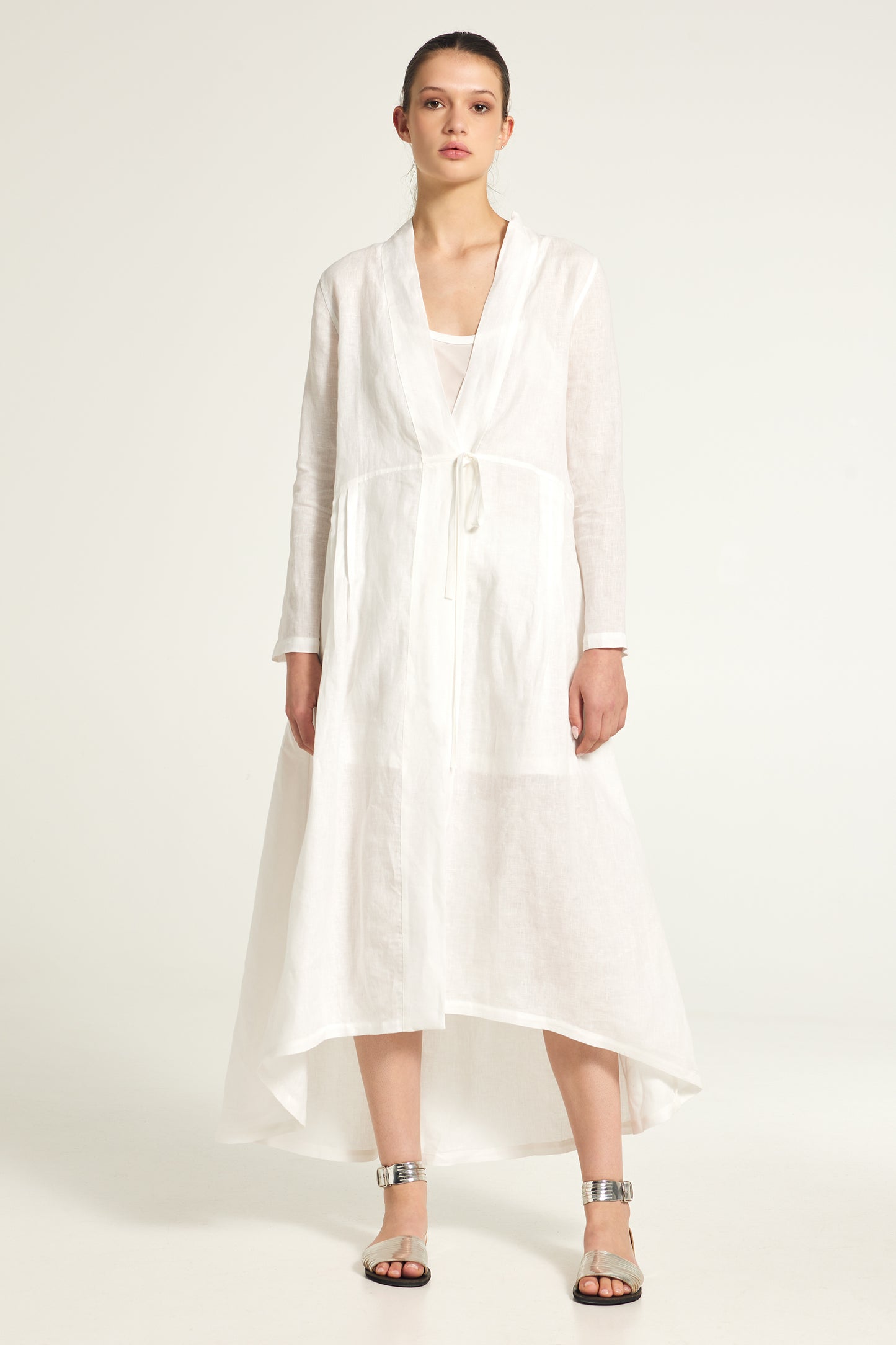 Linen long jacket