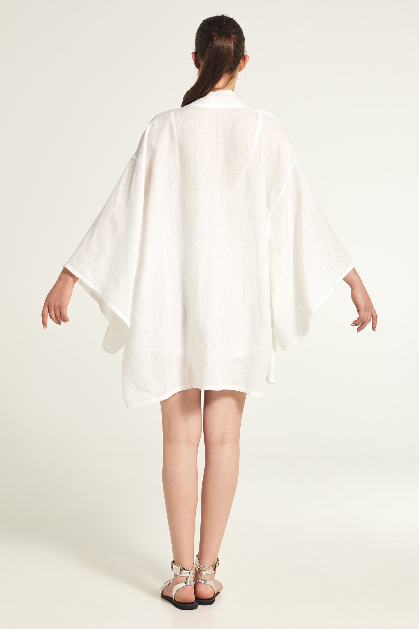 Linen midi kimono