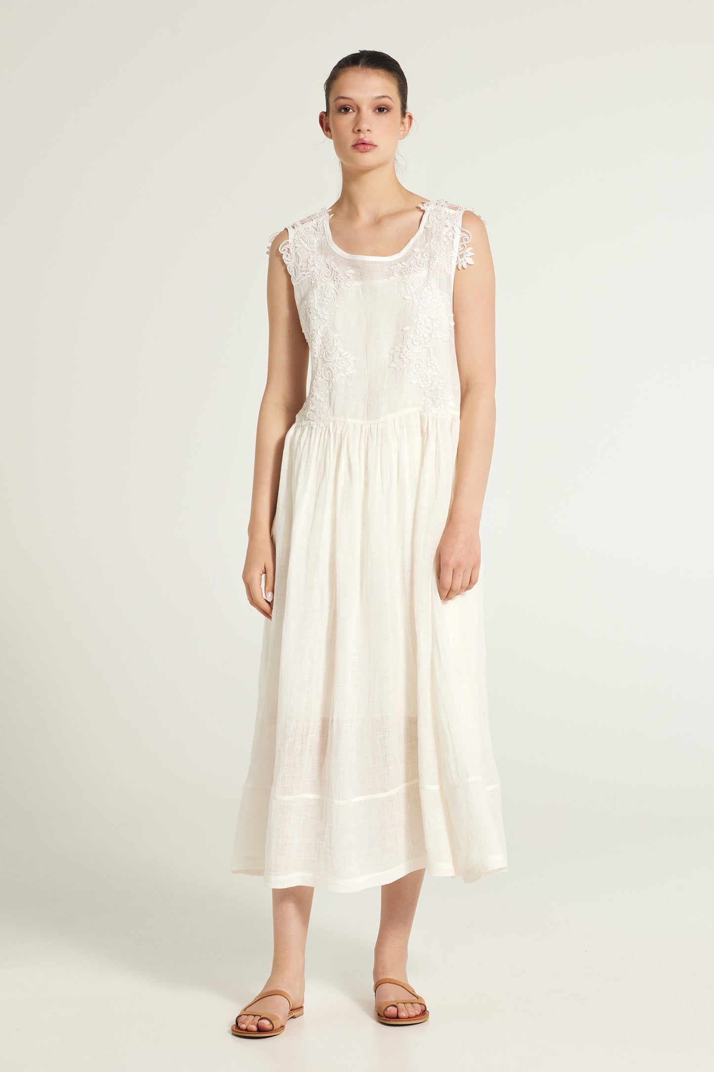 Linen lace dress