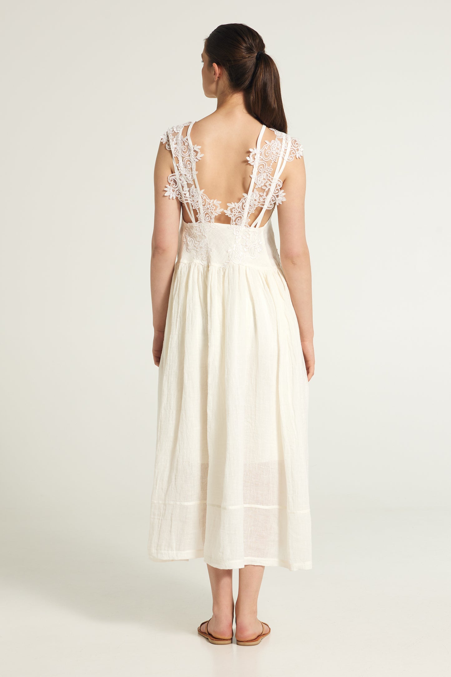 Linen lace dress