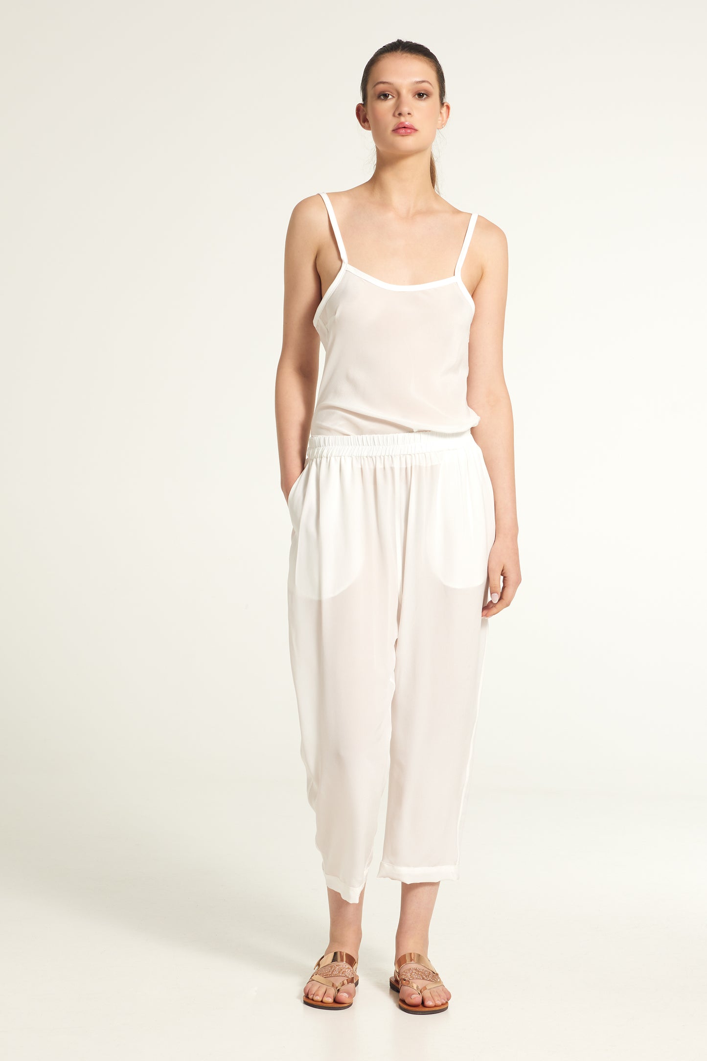 Silk wide pants