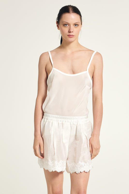 Silk and linen shorts