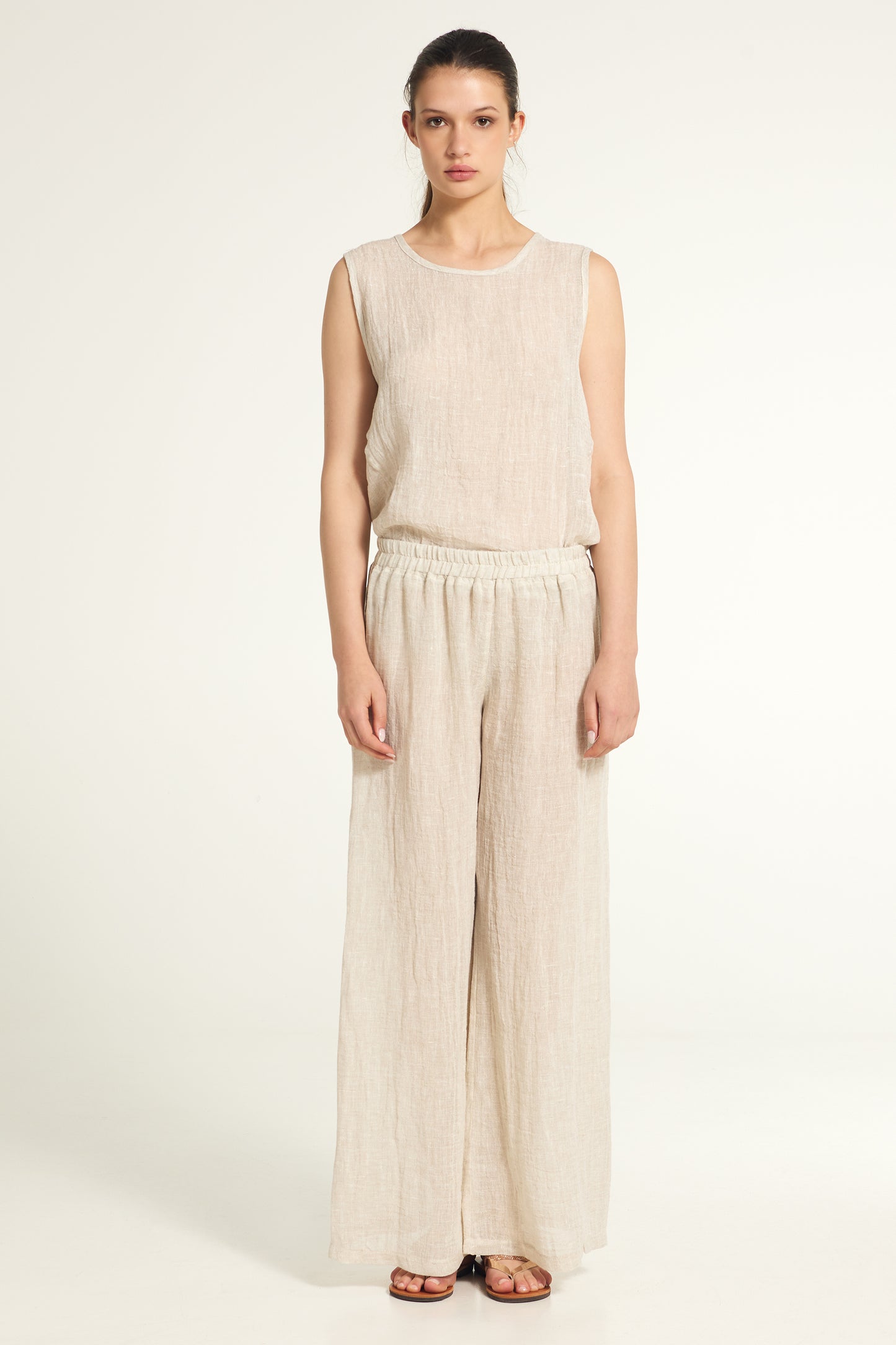 Linen straight pants