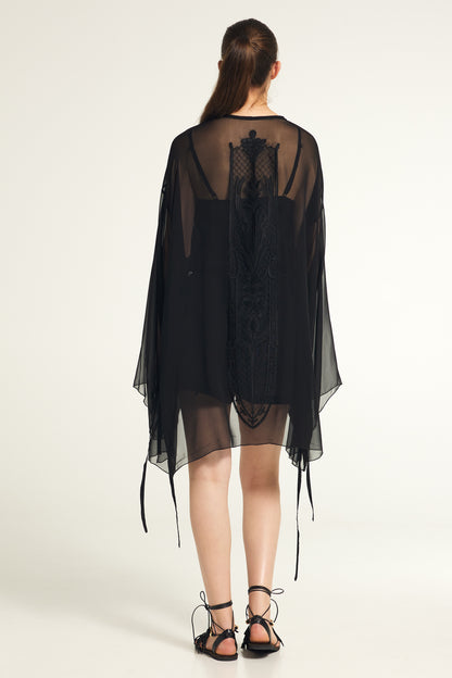 Silk Kimono With Back Lace