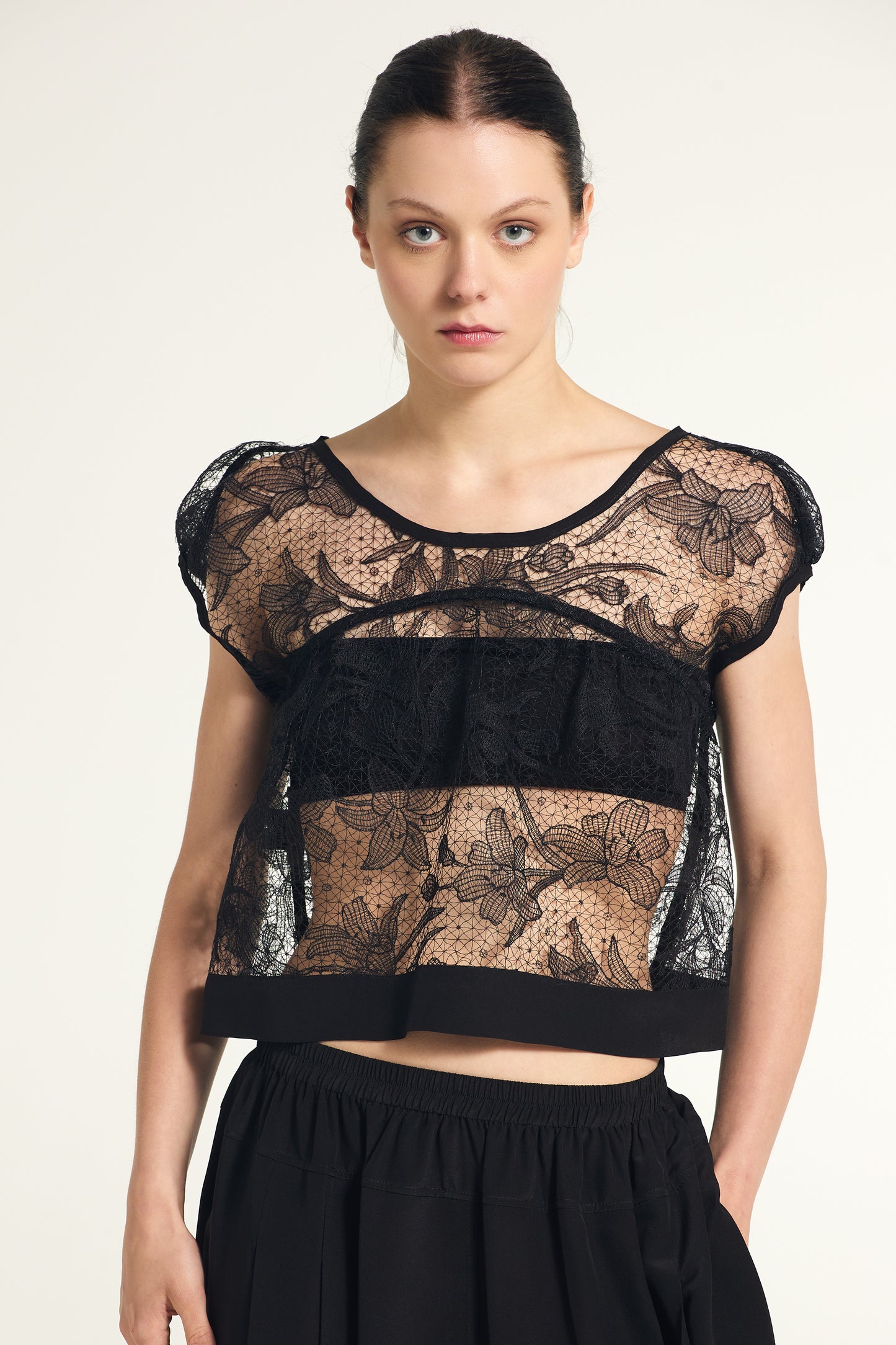 Lace Top With Open Back