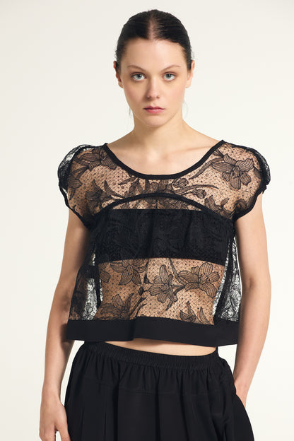 Lace Top With Open Back