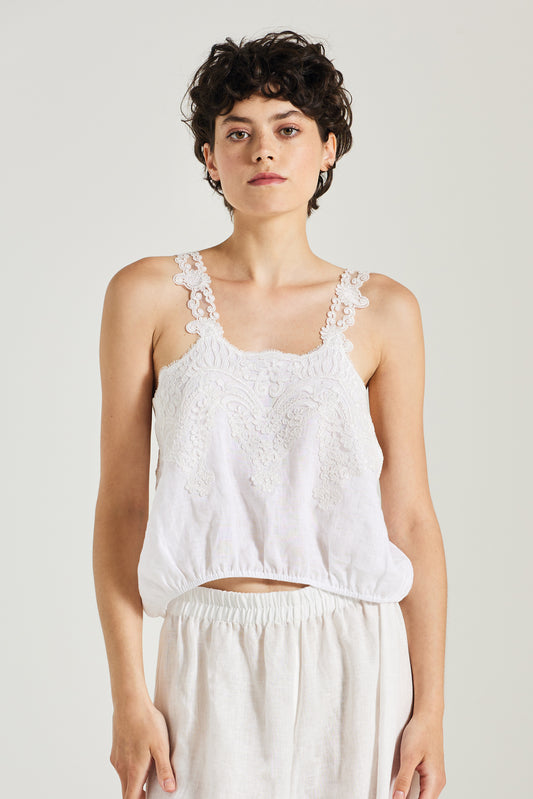 Sleeveless Top With Bottom Elastic