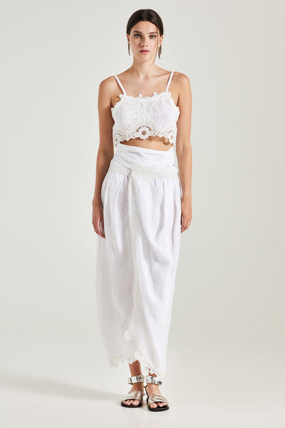 Linen Pareo With Lace