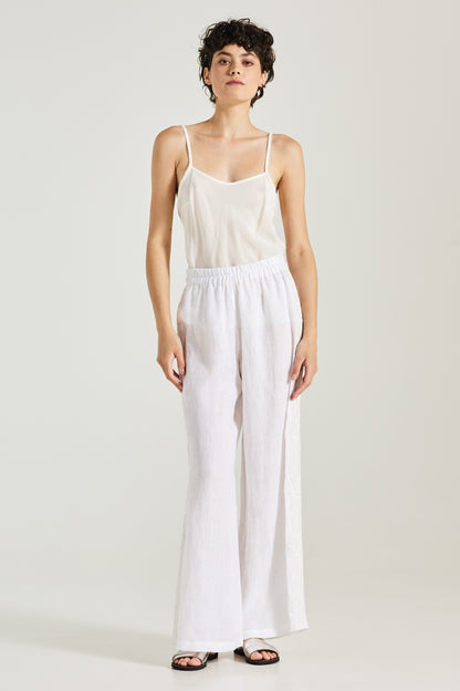 Trousers With Elastic Waistband And Lace Side Details