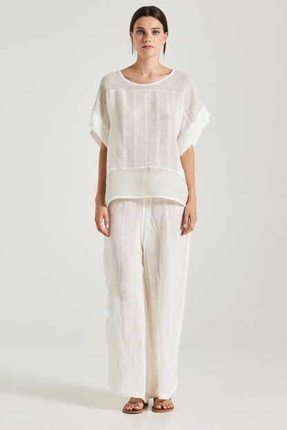 Linen Blouse With Gold Details