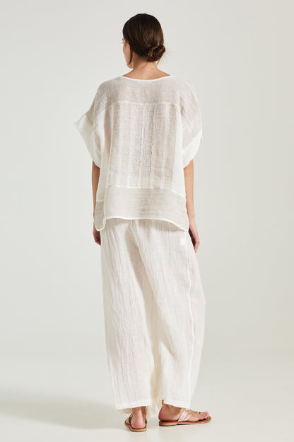 Linen Blouse With Gold Details