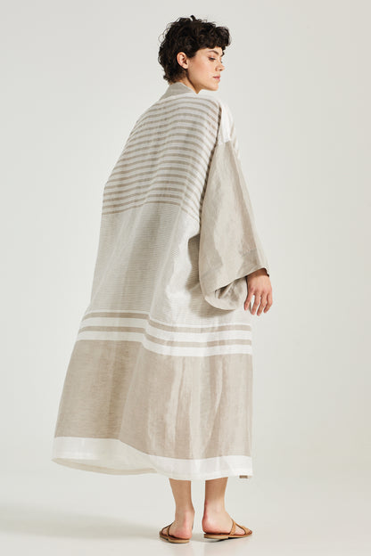 Linen And Silk Long Kimono