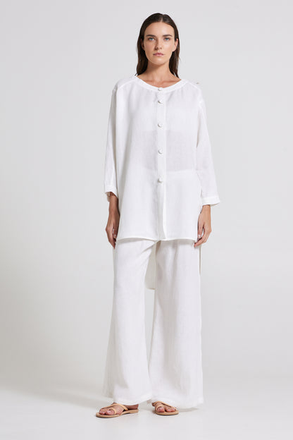 Linen Kaftan With buttons And Long Sleeves