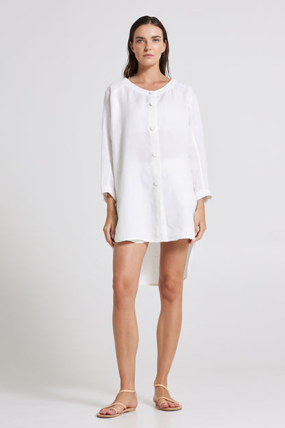 Linen Kaftan With buttons And Long Sleeves