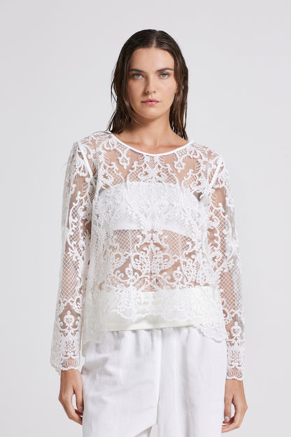 Lace Top With Long Sleeves