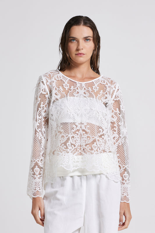 Lace Top With Long Sleeves