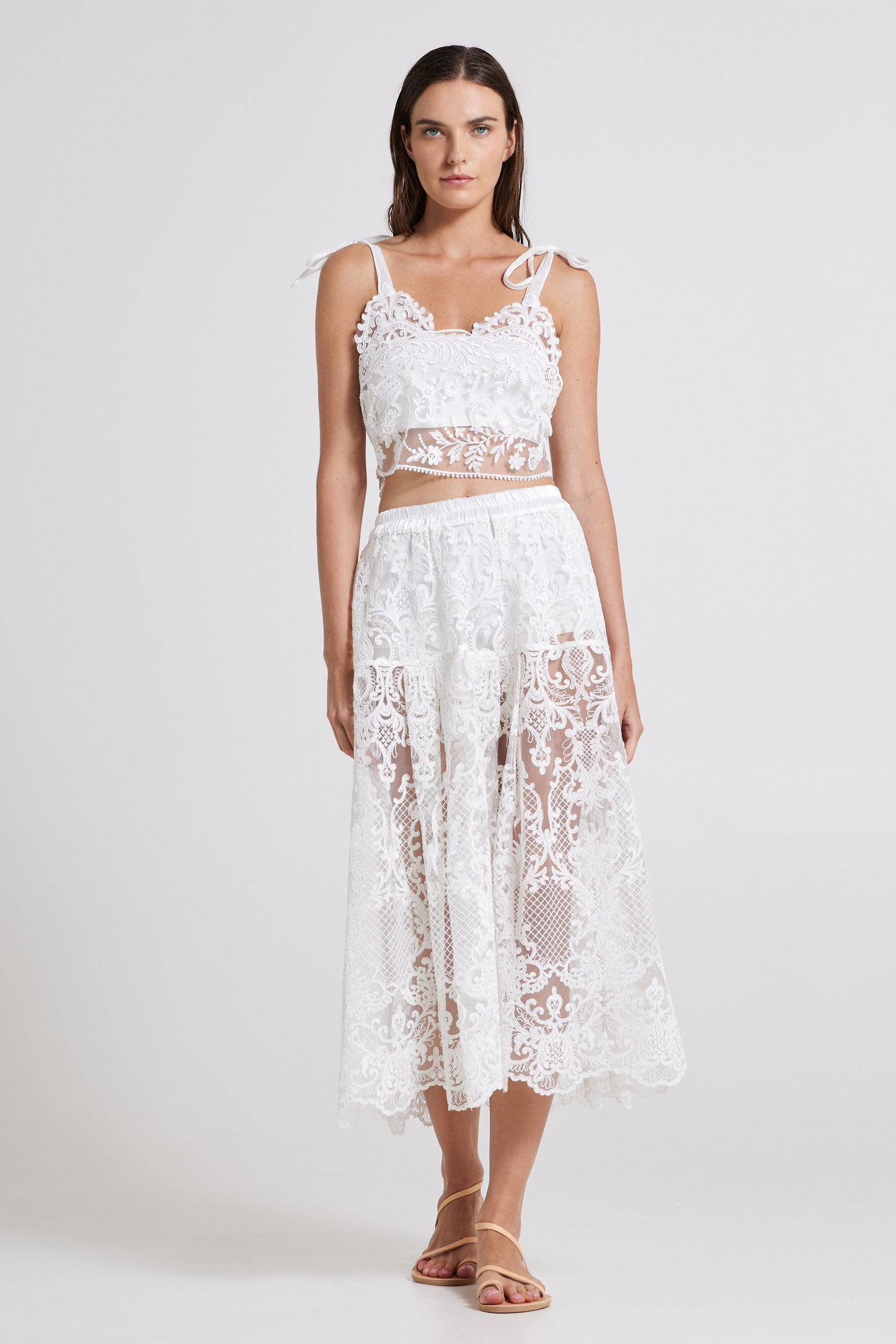 Lace Skirt With Elastic Waistband