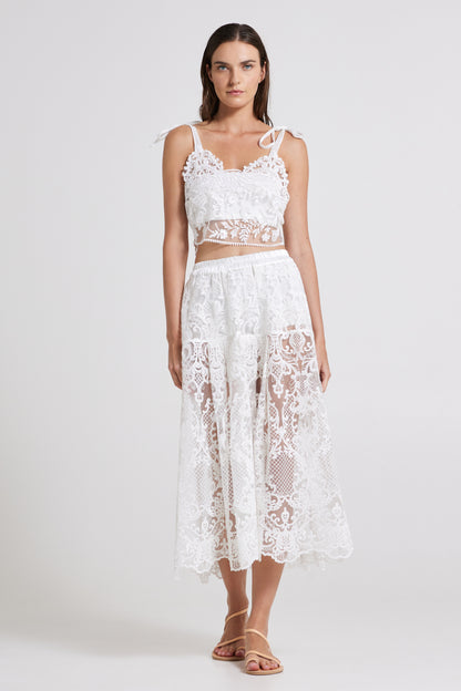 Lace Skirt With Elastic Waistband
