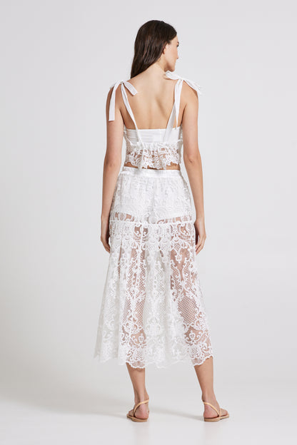 Lace Skirt With Elastic Waistband