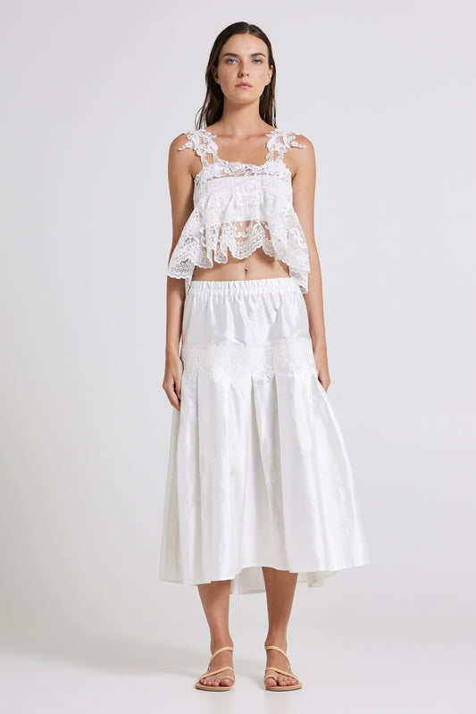 Lace Top With Back Ribbon