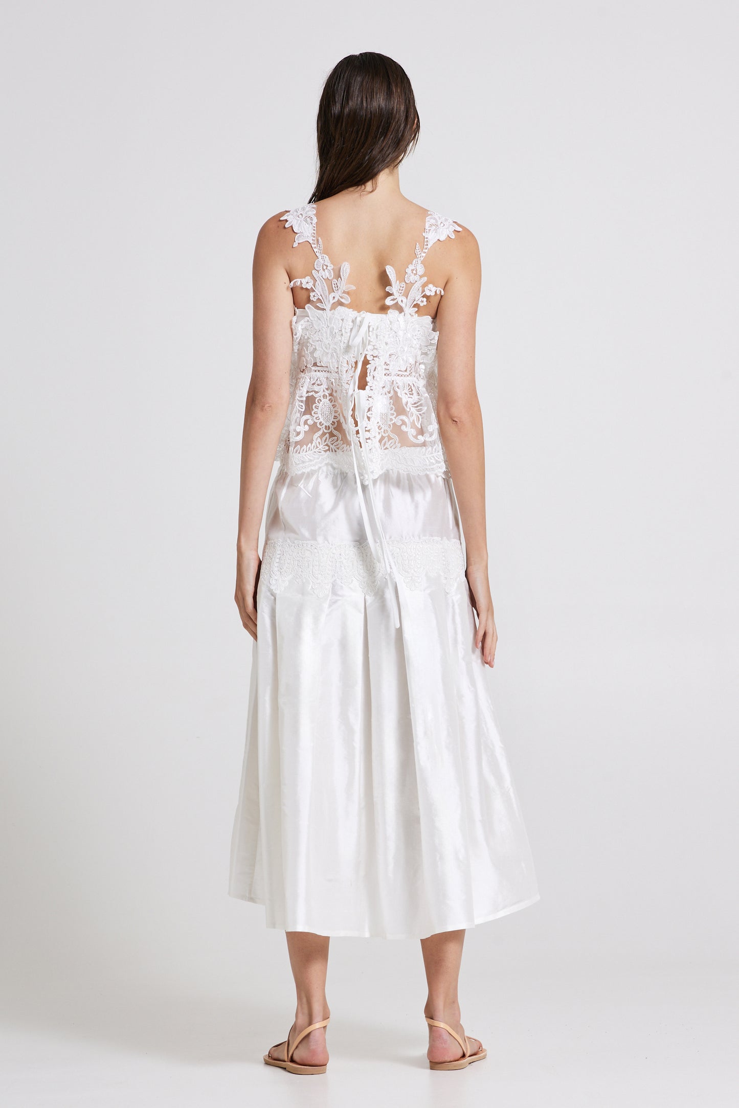 Lace Top With Back Ribbon