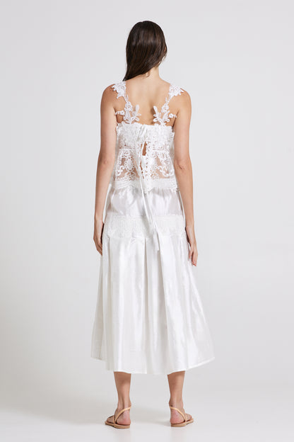 Lace Top With Back Ribbon