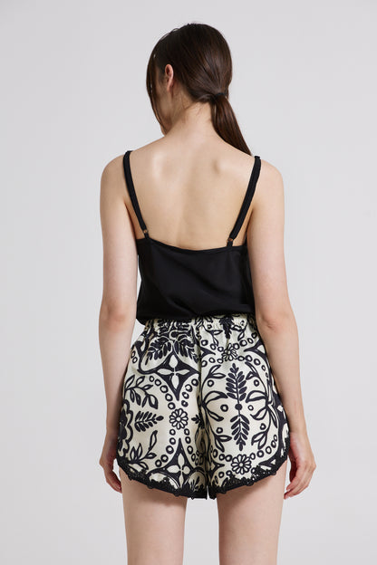 Silk Shorts With Lace Details
