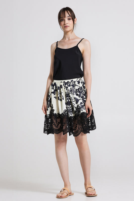 Silk Skirt With Lace Bottom