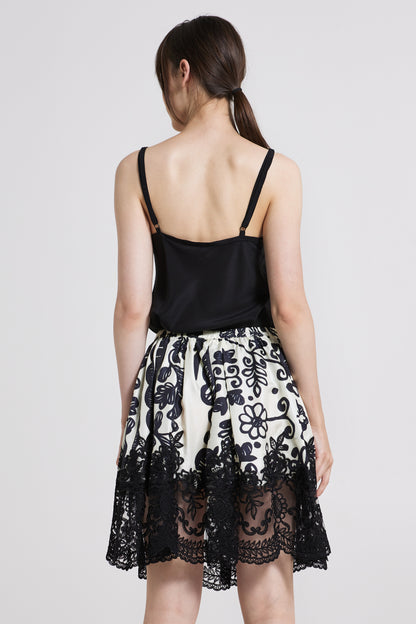 Silk Skirt With Lace Bottom
