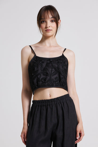 Silk Blouse With Lace And Back Ribbons